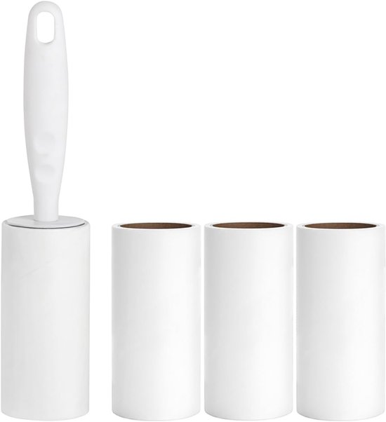 2 Rouleaux Anti-Peluches Réutilisables Lavables - Mini Format Voyage Blanc