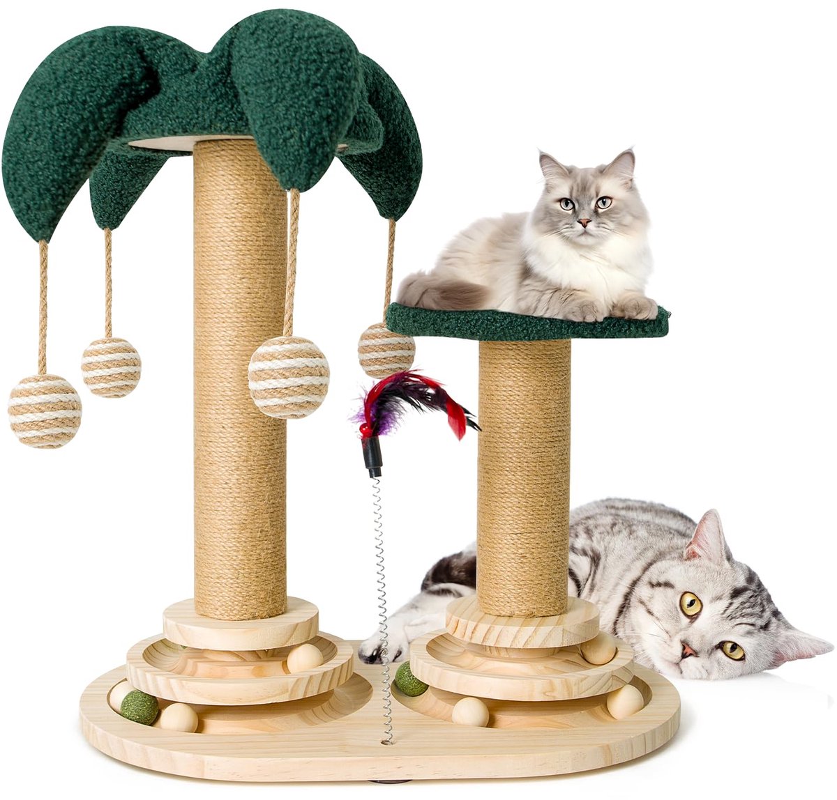 Ibenzoa® Uitgebreide Houten Interactieve Speelplek voor Katten – Multifunctioneel en Stimulerend