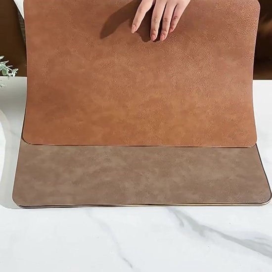 Napperons, lot de 6 – Lavables, antidérapants, double face, cuir synthétique, résistants à la chaleur, 45 x 30 cm pour table de cuisine et salle à manger