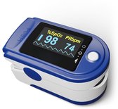 Zuurstofmeter vinger - Saturatiemeter best getest - Saturatiemeter zuurstofmeter vinger - Saturatiemeters - saturatiemeter medisch goedgekeurd - Saturatiemeter - Oximeter - Pulse Oximeter - Professionele Saturatiemeter - Blauw