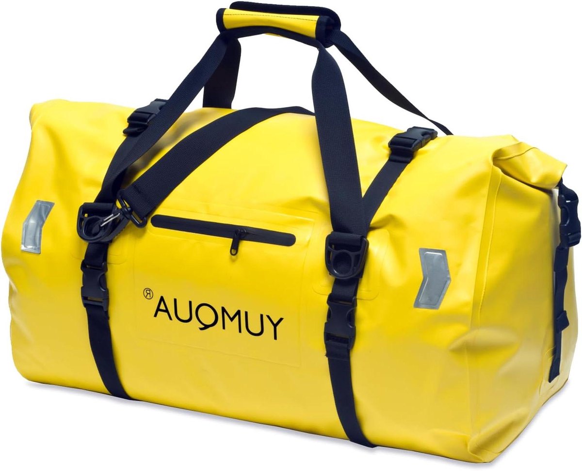 Gele waterdichte duffle bag reistas rugzak sporttas duffel dry bag 55L - Plunjezak