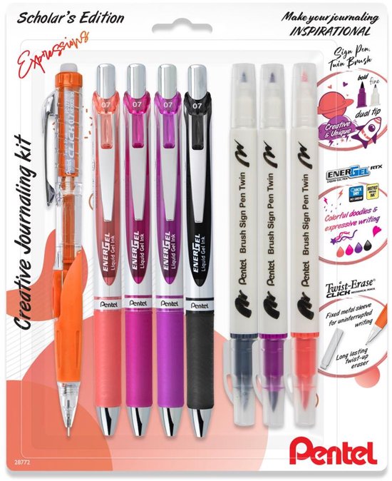 Pentel - EnerGel RTX Retractable Liquid Gel Pen Kit - 8 st. - 28772