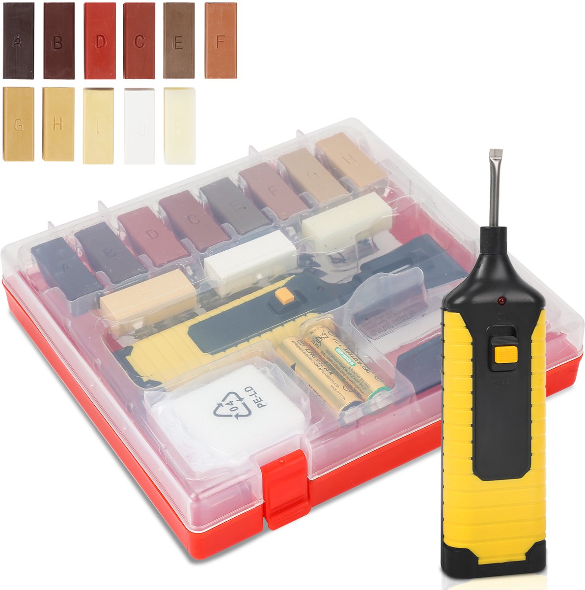 laminaat vloeren reparatie set - DIY set voor reparatie van laminaat of parket met wax, hi