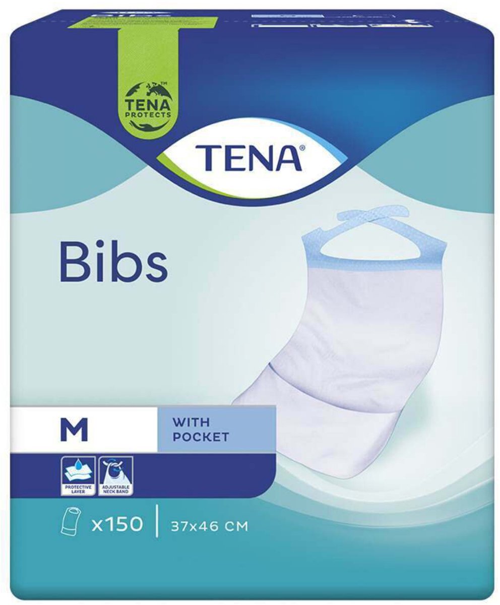 Tena Bibs - Wegwerpslabben Medium - 6 pakken van 150 slabben