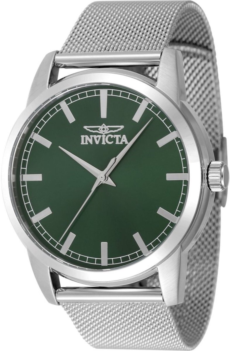 Invicta Celestial 48507 Heren Horloge - Waterdicht - Analoog - Quartz Uurwerk - Roestvrij Staal met groene Wijzerplaat - 43mm