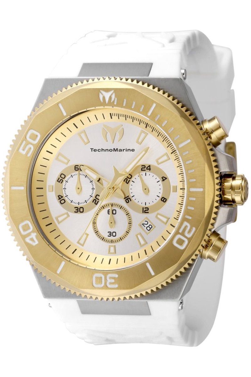 TechnoMarine Manta TM-224016 Heren Horloge - Waterdicht - Analoog - Quartz Uurwerk - Roestvrij Staal met zilveren Wijzerplaat - 49mm