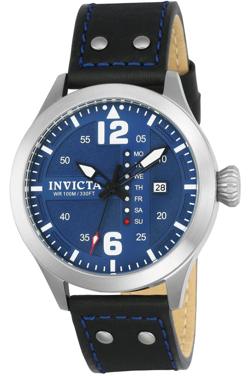 Invicta I-Force 22183 Heren Horloge - Waterdicht - Analoog - Quartz Uurwerk - Roestvrij Staal met blauwe Wijzerplaat - 45mm
