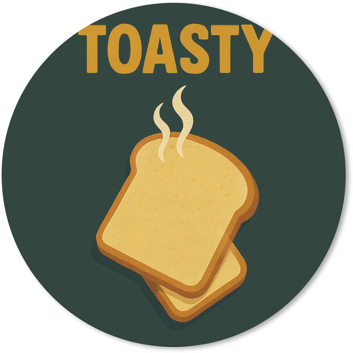 Muismat rond 30x30 cm - Mousepad Brood - Tosti - Groen - Minimalistisch - Ronde muismatten