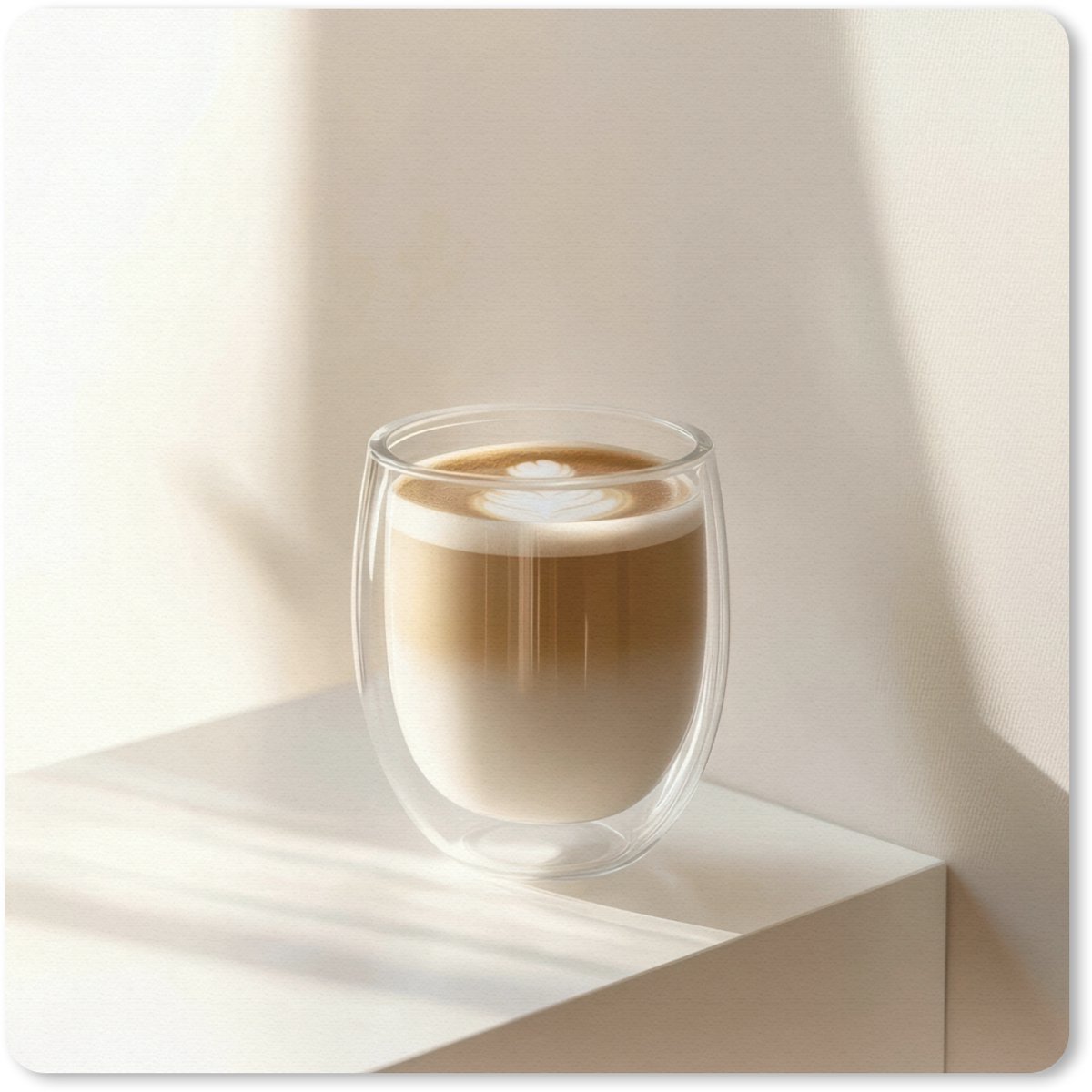 Muismat 20x20 cm - Mousepad Mok - Latte - Minimalistisch - Schaduw - Muismatten