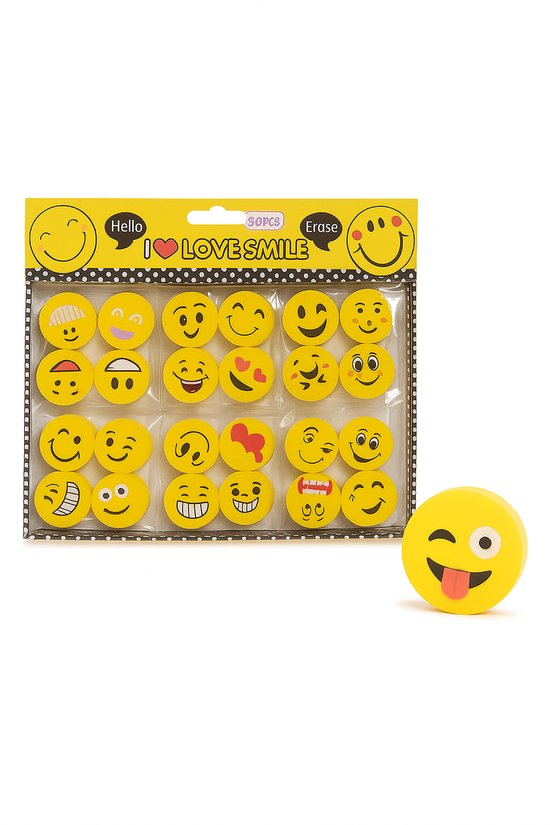 Foto: 4 x smiley gummen gum gommen schoolgum emoji gum emoji gummen set 4 delig emoticon gummenset