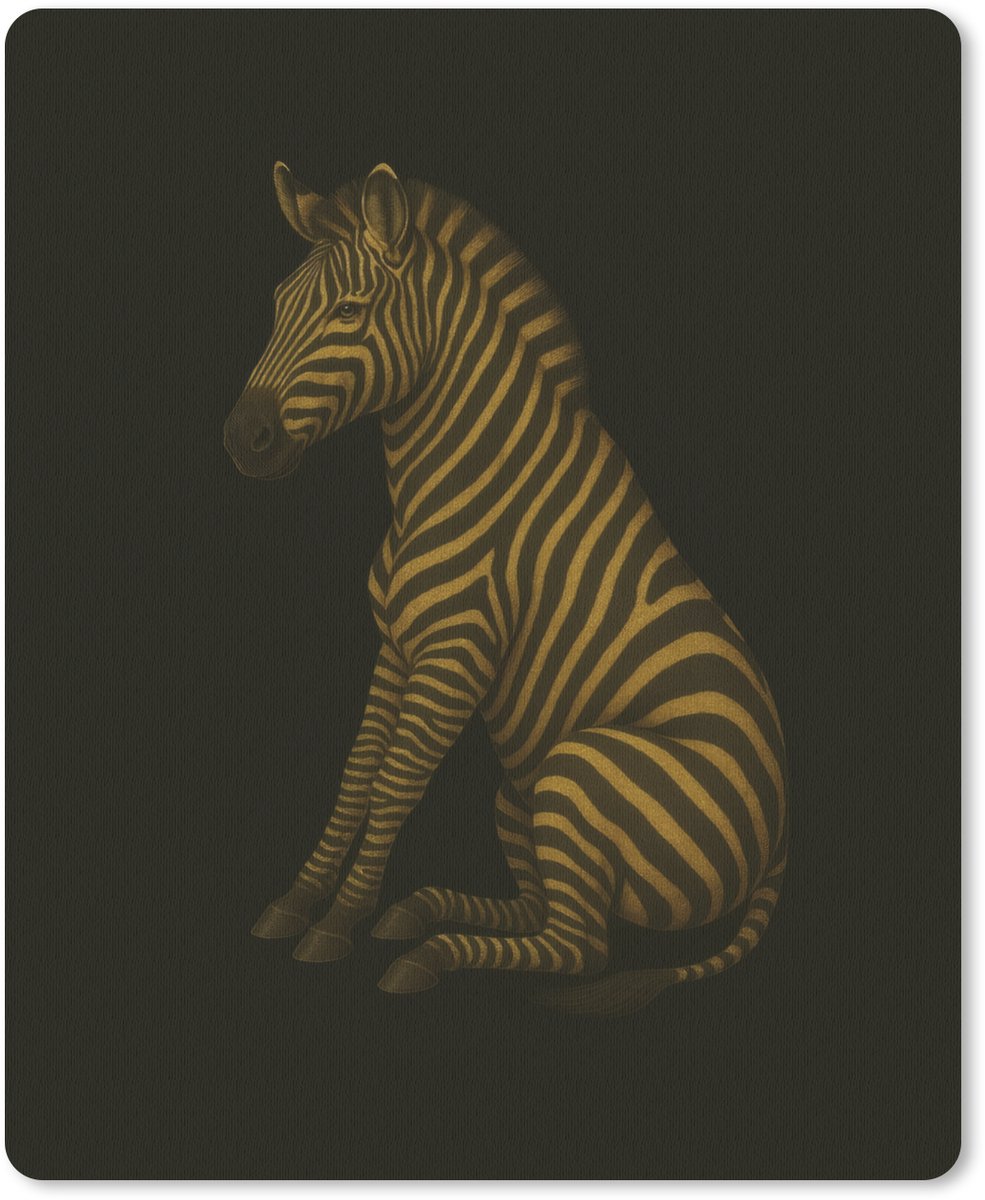 Muismat 19x23 cm - Mousepad Zebra - Strepen - Goud - Muismatten