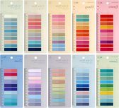 Allecto Plus - 2000 stuks zelfplakkende tabs sticky notes in 10 stijlen - transparante en pastel sticky tabs voor paginamarkeerstickers