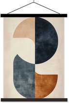 Posterhanger incl. Poster 120x160 cm - Schoolplaat - Cirkels - Abstract - Kleurrijk - Textielposter - Zwarte latten