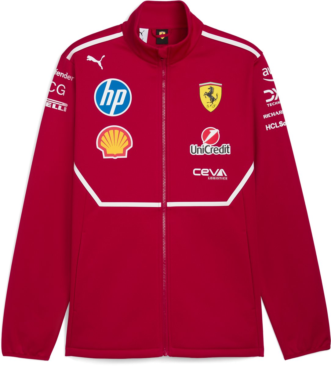 Ferrari Teamline Softshell Jas 2025 XXL Lewis Hamilton Charles LeClerc Formule 1 Rood