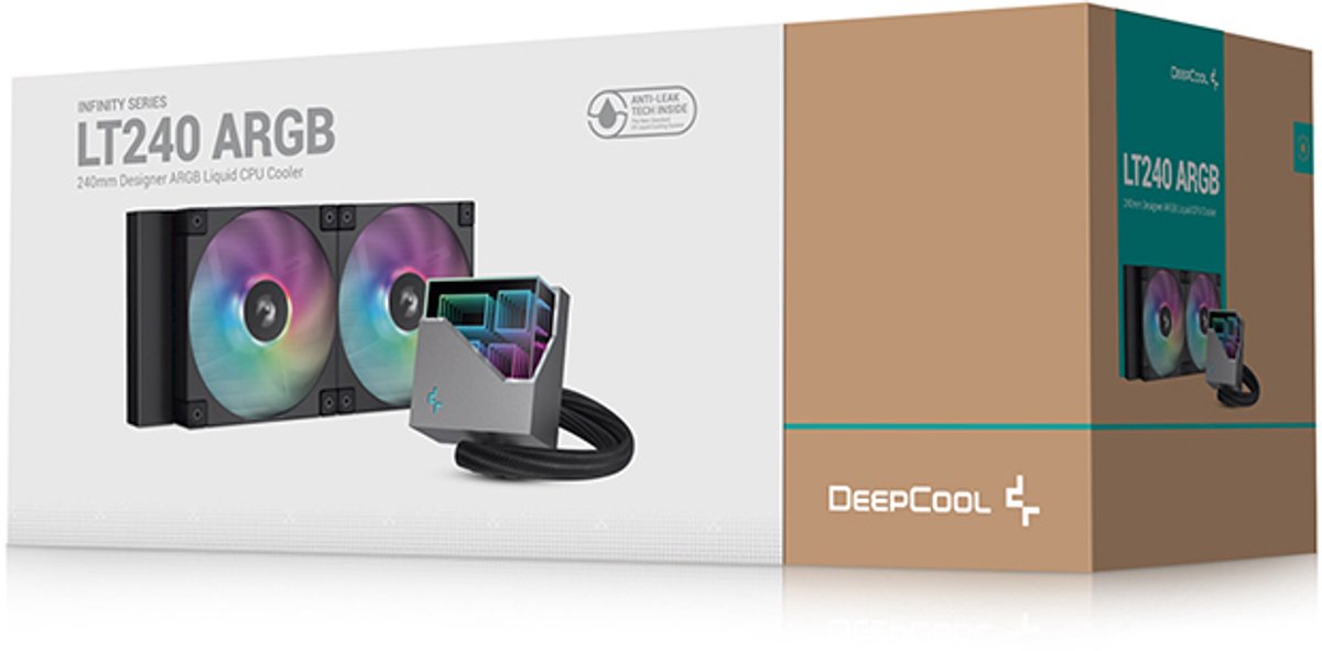 Deepcool Lt240 Argb Designer Liquid Cpu Cooler, 240Mm 5Th Gen Pump 3400Rpm Aio,