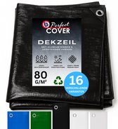 Perfect Cover® Essential Afdekzeil - 4 x 6 m - Zwart - 80 g/m² - Scheurbestendig en Waterbestendig Zeil voor Buiten Tuinmeubelen, Aanhanger of Zwembad - Multifunctioneel als Grondzeil of Autohoes