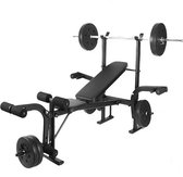 Halterbank – Fitnessbank – Verstelbare Rugleuning – Geschikt voor gewichten – Incl. Beenhouder – Zachte handgrepen – PU kussens – Triangel structuur – Inklapbaar - Viper Sports - Zwart - 182x116x112cm