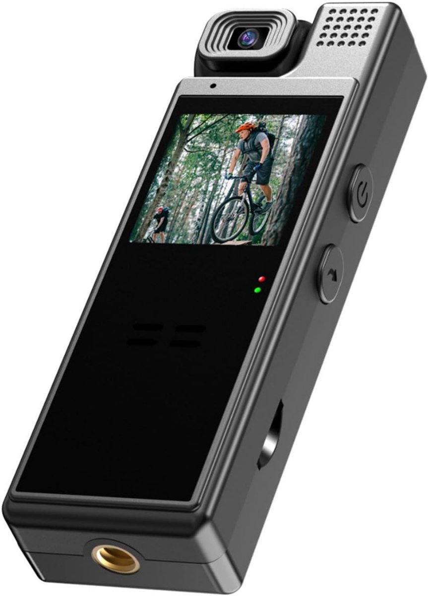 Oplaadbare Bodycam - Spy Camera 4K - Action camera Met Draaibare Lens 180 graden - Bodycam Politie Met Microfoon - Nachtzicht – Zwart