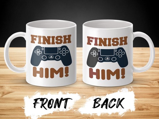 Tasse « Finish Him », cadeau pour gamer, tasse de Gaming vidéo, tasse à Coffee Funny , pour gamer, tasse à Coffee pour gamer, Gifts Gaming , tasse Playstation