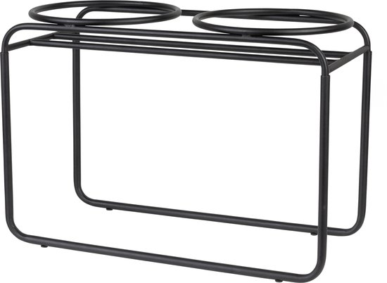 District 70 Butler verhoogde voerbakstandaard Large 50,5 × 23 × 36,5 cm, zwart; ook Small, Medium en beige; zonder bakken