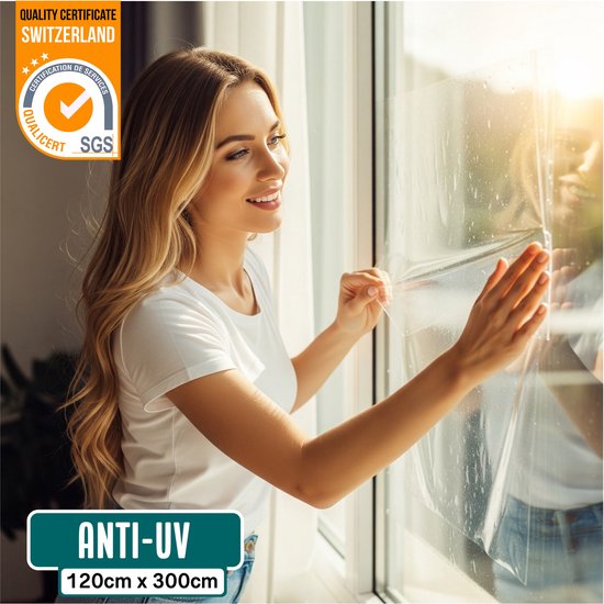 Homewell Isolerende Raamfolie HR++ 120x300cm - 99% UV protectie - Statisch Zelfklevend - Transparant
