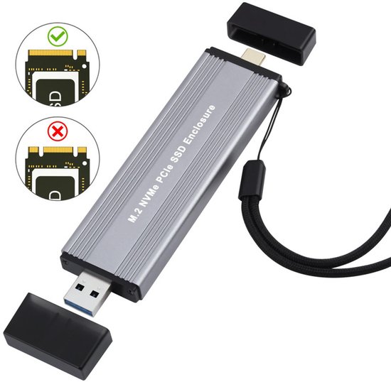 2X M2 SSD Case M.2 NVME 2230 SSD-behuizing, USB 3.2 10Gbps naar NVME M-Key Externe Solid State Drive Case