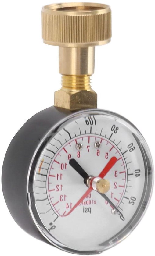Nauwkeurige waterdruktestmeter voor irrigatie - meetbereik 0 tot 200 psi - handig in de tuin - waterdruktester met manometer