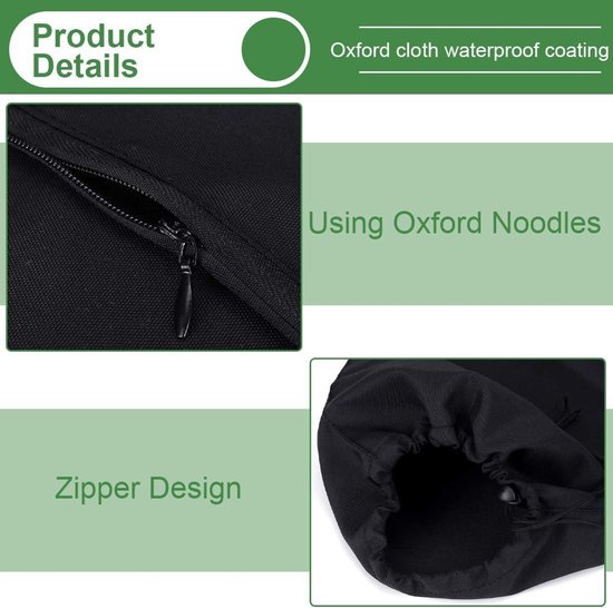 2 Pièces Sac Aspirateur Souffleur Feuilles - Sac De Rangement Avec Cordon Noir Pour Souffleur