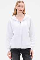 Smith & Solo vest met rits dames - sweatwest met capuchon - hoodie - Wit XS