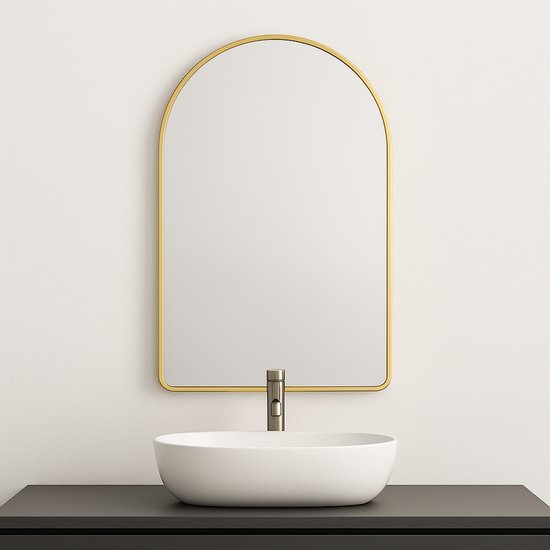 30,5 cm aluminium ingelijste moderne gouden ronde wandspiegel, kleine