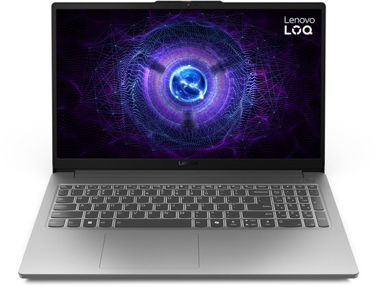Lenovo LOQ 15IAX9E Intel® Core™ i7 i7-12650HX Laptop 39,6 cm (15.6") Full HD 16 GB DDR5-SDRAM 512 GB SSD NVIDIA GeForce RTX 4050 Wi-Fi 6 (802.11ax) Windows 11 Home Engels Grijs - Lenovo - Hoofdafbeelding