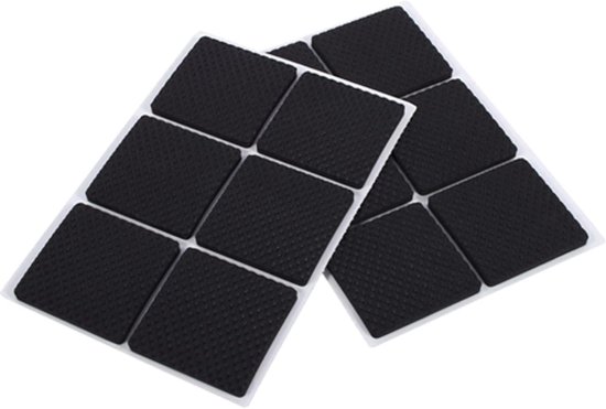 Slipstick GorillaPads CB147 antislip meubelpads / grijpvoeten (set van 16) zelfklevende rubberen vloerbeschermers, 25 mm rond, zwart