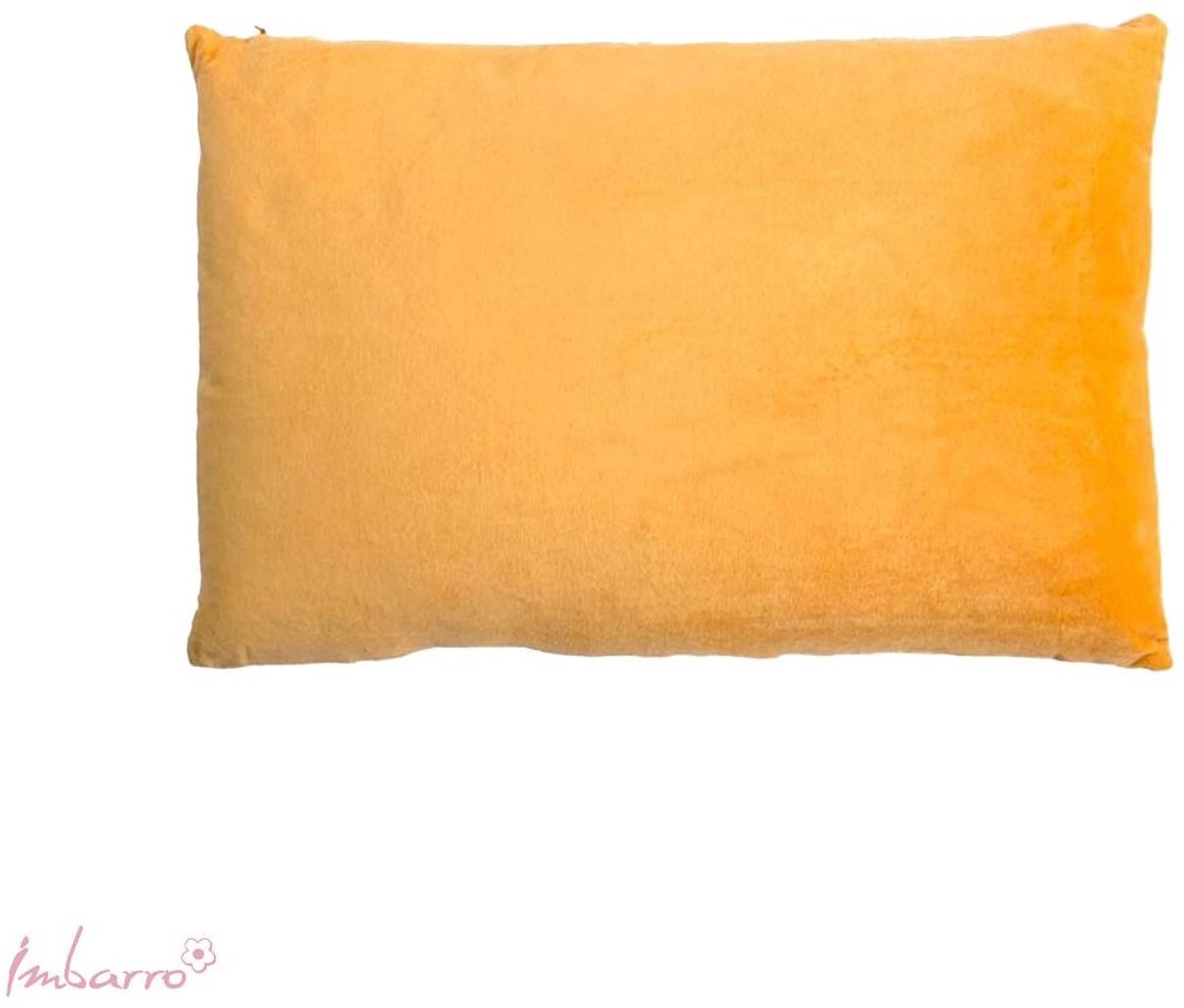 Imbarro Home & Fashion velvet kussen geel 35 x 50 Shellia uit de collectie Vintage Village