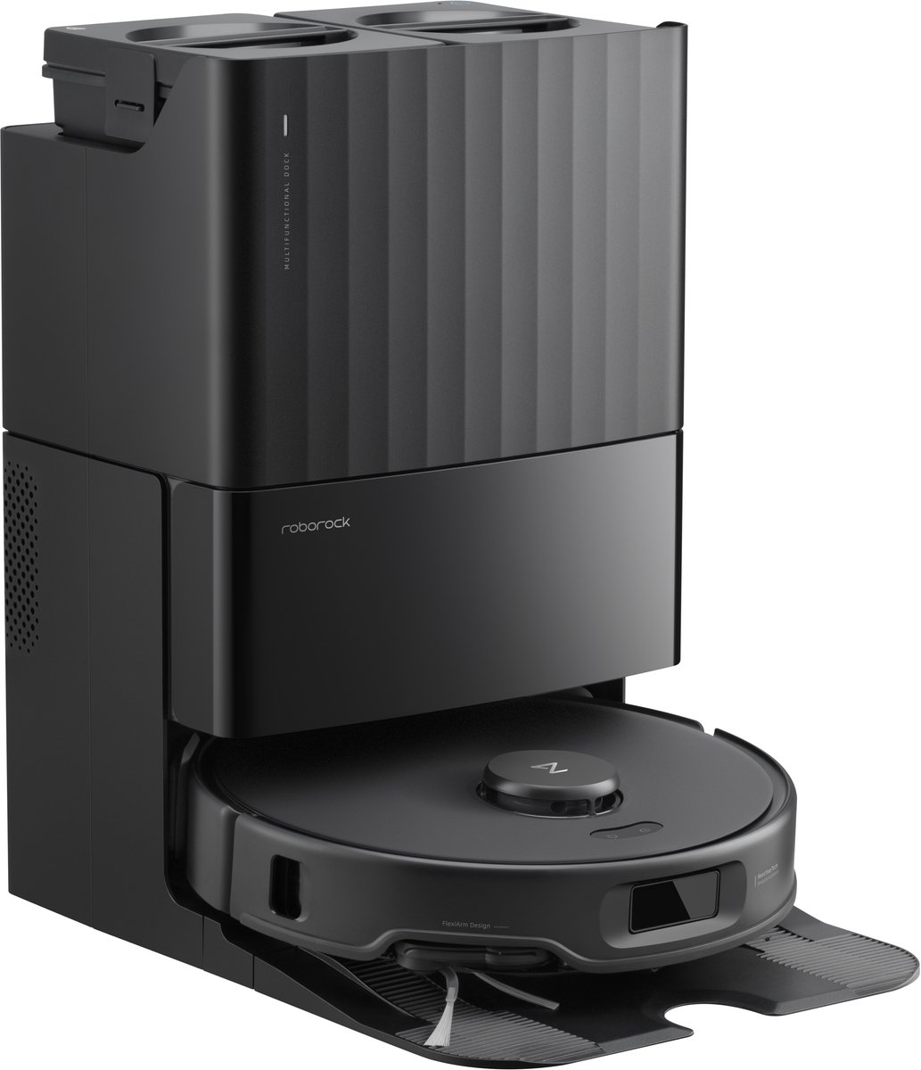 Roborock Qrevo Edge S5A robotstofzuiger - 18500Pa - met dweilfunctie&Liftable mop - anti-verstrengeling - obstakelvermijding - individuele tapijtstrategie - ultradun design - 75 °C heet water mopwas - Zelfreinigend - Zwart - Qrevo Master upgrade