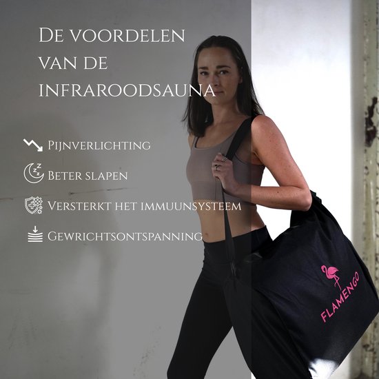 Flamengo® Infrarood Sauna Deken PRO + Wrap Inleghanddoek – High-End Warmtebeleving vergelijkbaar met premium infrarood sauna’s - Mobiele draagbare saunadeken incl. draagtas