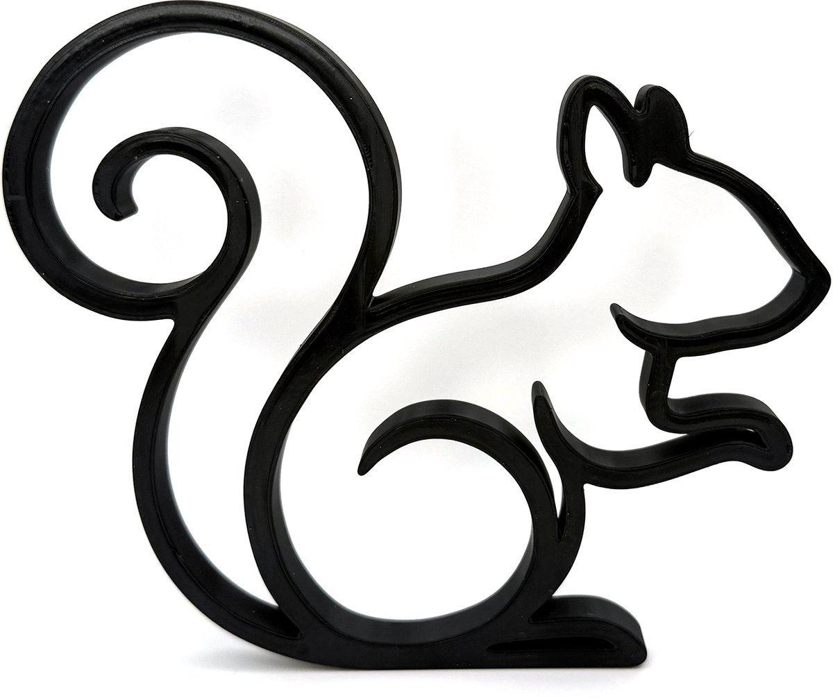 Eekhoornbeeldje - zwart - 20 cm hoog