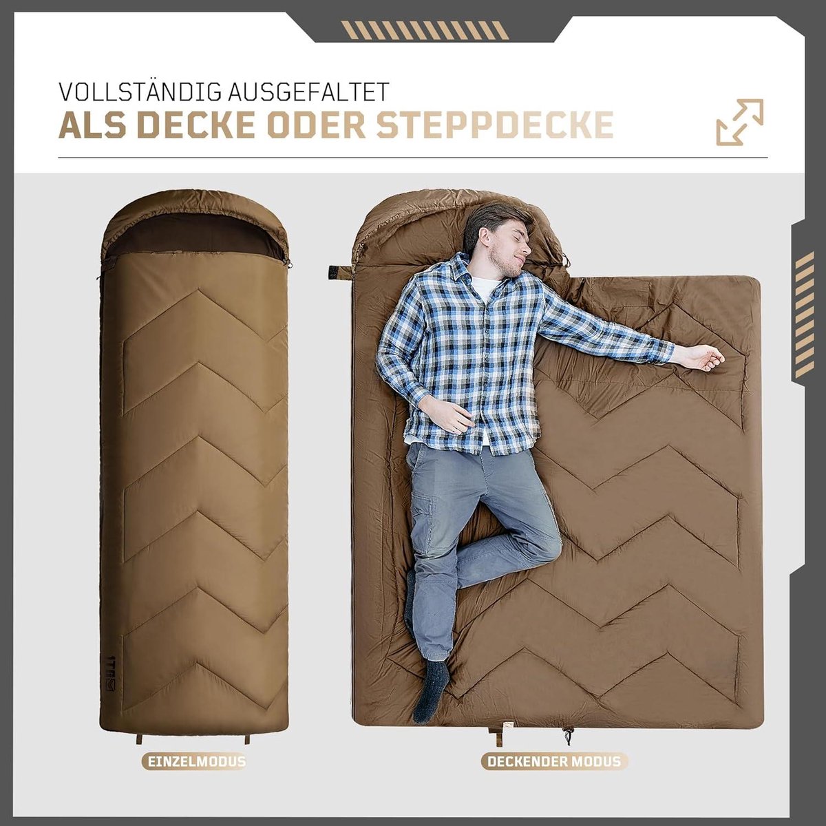 Zusentee Slaapzak, 3-4 seizoenen, voor outdoor, camping, warm, eenpersoons, volwassenen, waterdicht, licht, ultralicht, slaapzak voor volwassenen, kinderen, kamperen, wandelen, reizen, zeeblauw