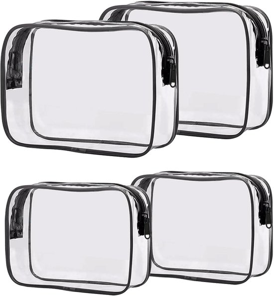 Custom Logo Waterproof Transparent PVC Cosmetic Bag Portable Travel Bathroom Was