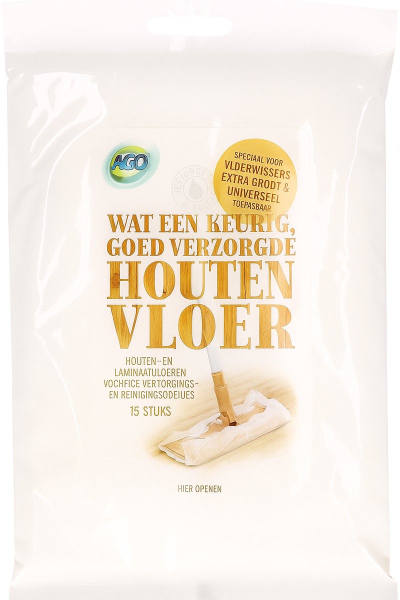 Ago vochtige houten en laminaatvloer verzorging | Reinigingsdoekjes | Vloer verzorging | Vloer onderhoud | Geschikt voor vloertrekker van Swiffer | Parketreiniger