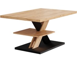 Vicco Arivo Salontafel – 90 x 60 cm met plank Zwart