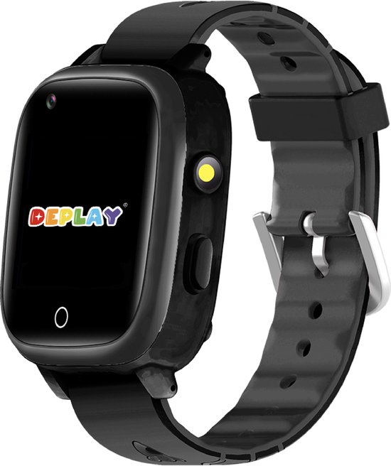 DEPLAY 4G KidsWatch - Smartwatch Kinderen - GPS Tracker - Smartwatch Kind - Hartslag en Bloeddrukmeter - Videobellen - Camera - GPS Horloge Kind - Kinder Smartwatch - Incl. simkaart en E-Book - Zwart