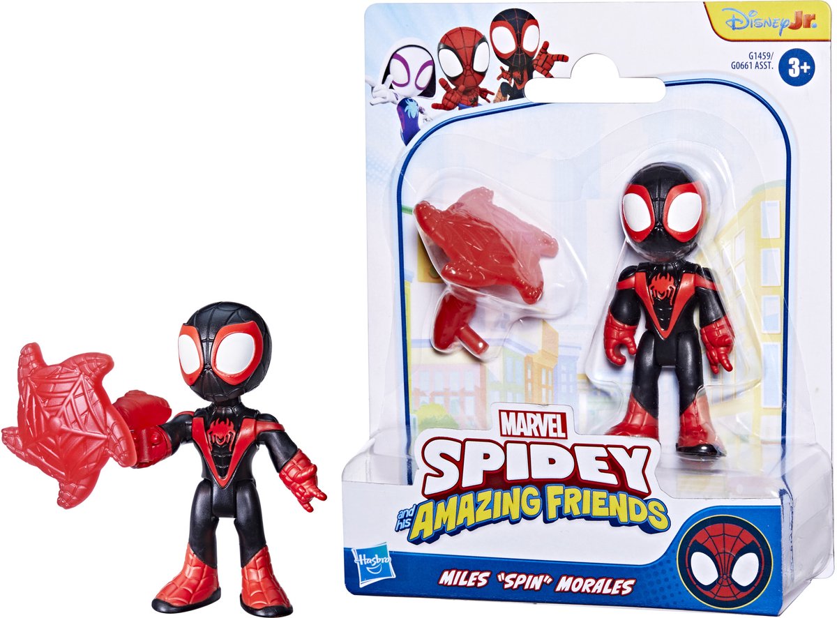 Marvel Spidey and His Amazing Friends Miles 'Spin' Morales, speelfiguur met accessoire, leeftijd 3+