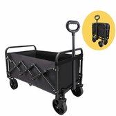 Bol.com Meedeer Bolderkar Opvouwbaar en draagbaar(Kleur:Zwart)-Outdoor Vierwielig-150kg draagvermogen-Picknick Supermarkt Vissen... aanbieding