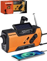 Noodradio op batterij incl. 2000mAh powerbank - Draagbare Radio - Opwindbare Radio - Noodradio solar opwindbaar