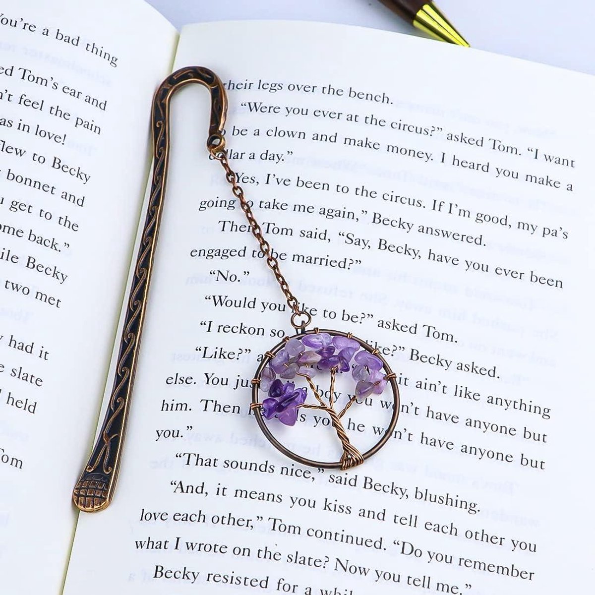 Boekenleggers Vintage-Style Metal Bookmark, bladwijzer met prachtig kwastjes, een origineel cadeau for vrouwen, meisjes, kind, lezers, enz. Met de hand gemaakt met Care Pagina-markeringen