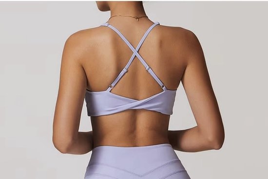 Set de sport Eclipse - Taille S - Lilas - Ensemble de sport 5 pièces avec soutien-gorge, haut à manches courtes, haut à manches longues, legging taille haute et short - Violet - Sans coutures et coupe Comfort
