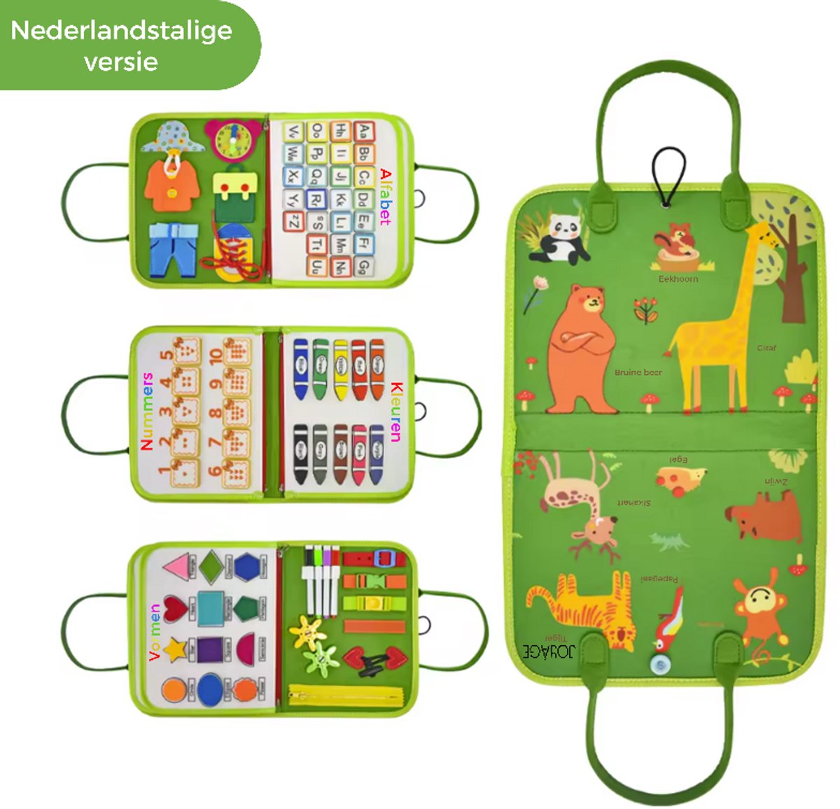 Joyage Busy Board Book Montessori Speelgoed - Montessori activiteitenboek voor in de auto onderweg - Educatief speelgoed meisjes speelgoed Jongens speelgoed Sensory speelboek - Activity peuter kleuter sensorisch speelgoed 1 jaar 2 jaar 3 jaar 4 jaar — afbeelding 2
