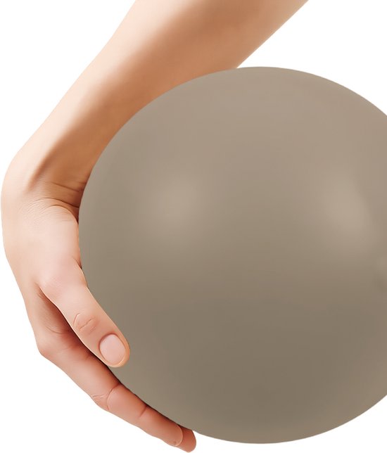 Stevige Pilates Bal 20 cm - Fitness bal - Yoga bal - Zachte bal - Trainingsbal - Sport Bal - Thuis sporten - Inclusief pomp - Taupe