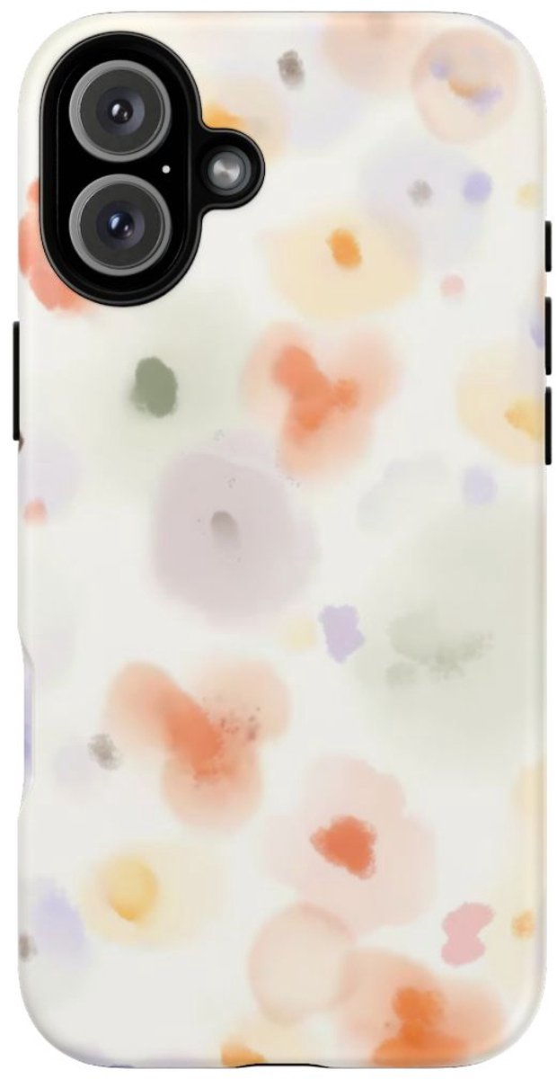Zachte Pastel Waterverf Bloemenpatroon – Telefoonhoesje Geschikt voor iPhone 16 Plus