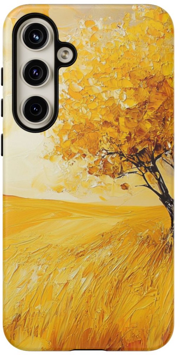 Gele Herfstboom op Heuvel – Telefoonhoesje Geschikt voor Galaxy S24 Plus